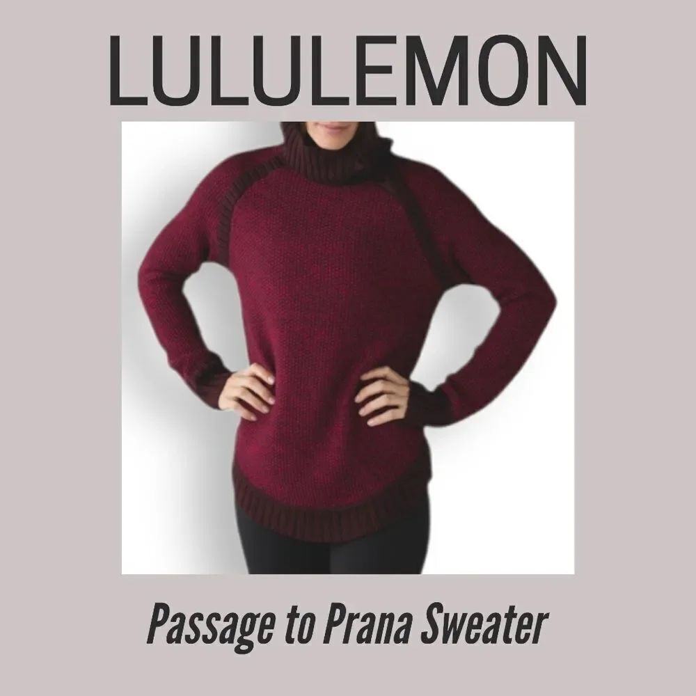 LULULEMON Passage To Prana Sweater Berry Rumble Sweater 4
